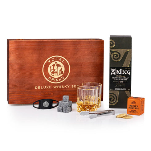 Ardbeg 10 Year Old Whisky Gift Box with Accessories & Savoury Biscuits